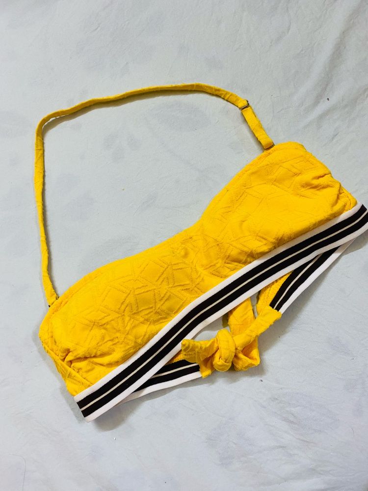 Yellow Strapless Bra Top