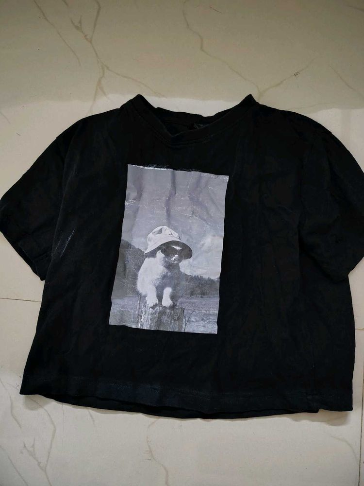 Black Graphic Print T-Shirt