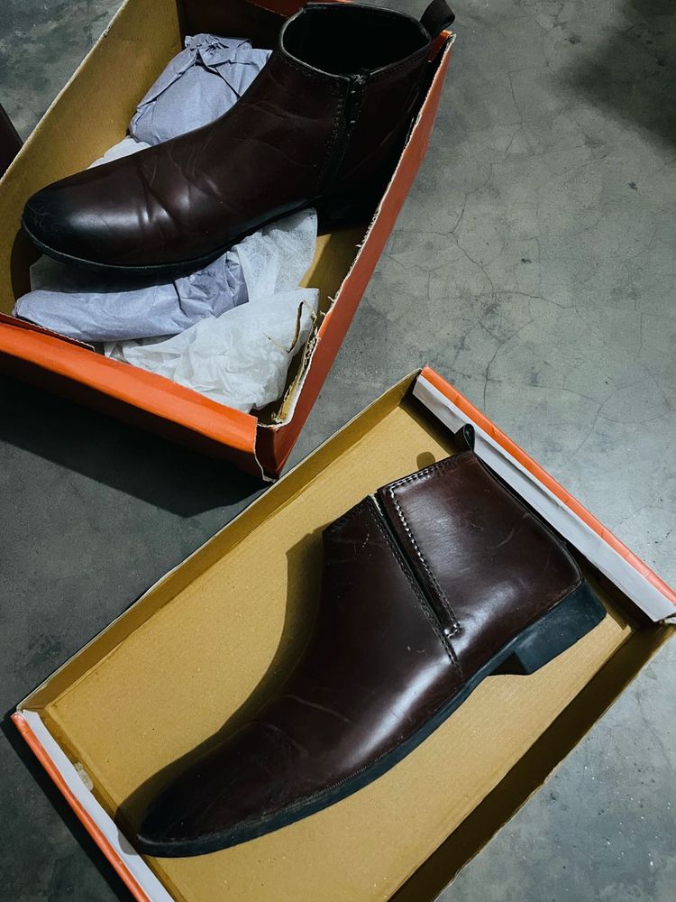 IMPORTED Brown Chelsea Leather Boots
