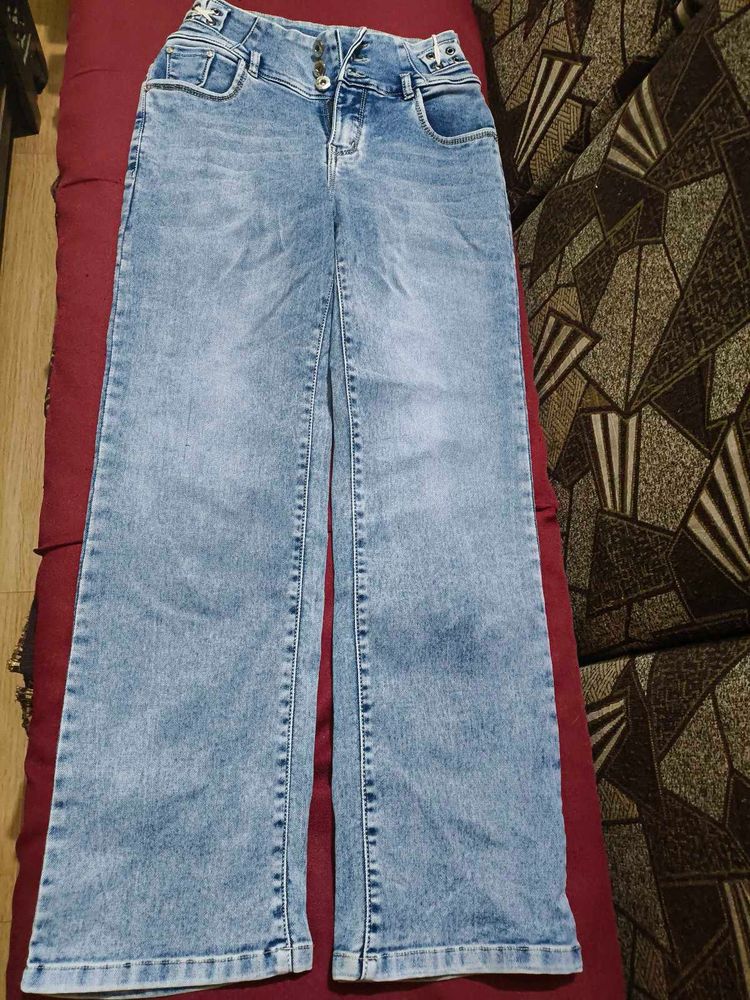 Wide Leg Denim Jeans