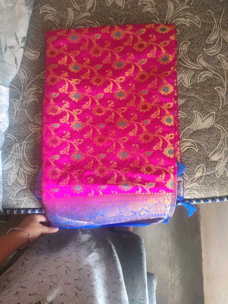 Elegant Pink Banarasi Silk Saree