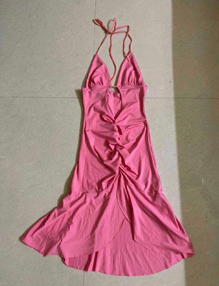Front Cutout Fit and Flare Dress