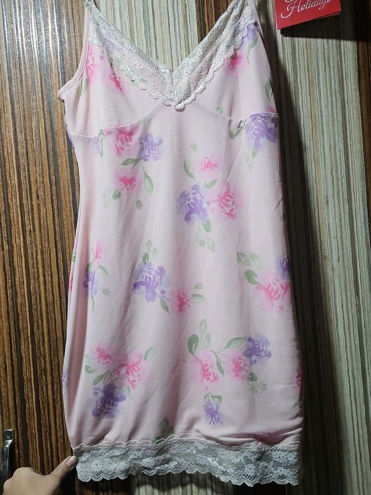 Floral Lace Trim Cami Dress