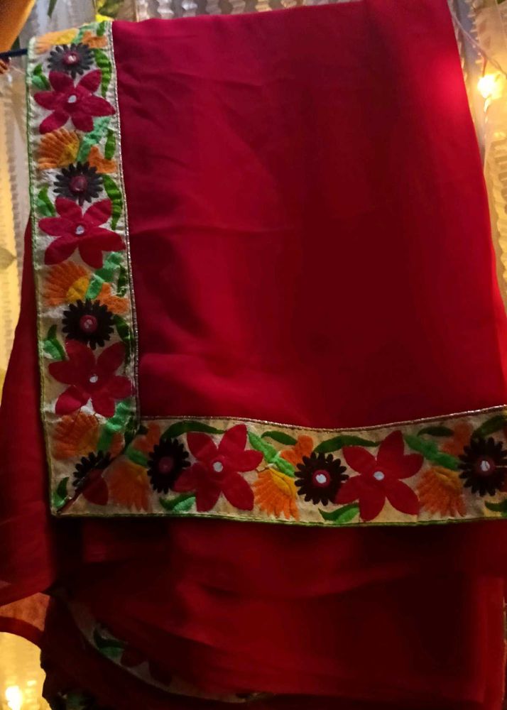 Beautiful Red Colour Saree