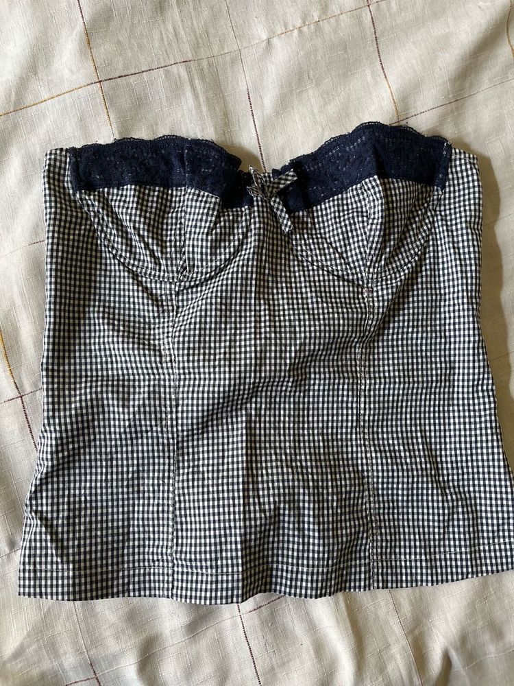 Gingham Corset Top