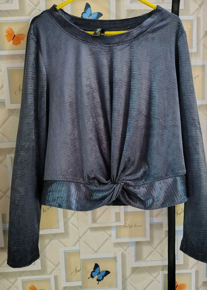Metallic Twist Front Party wear Top