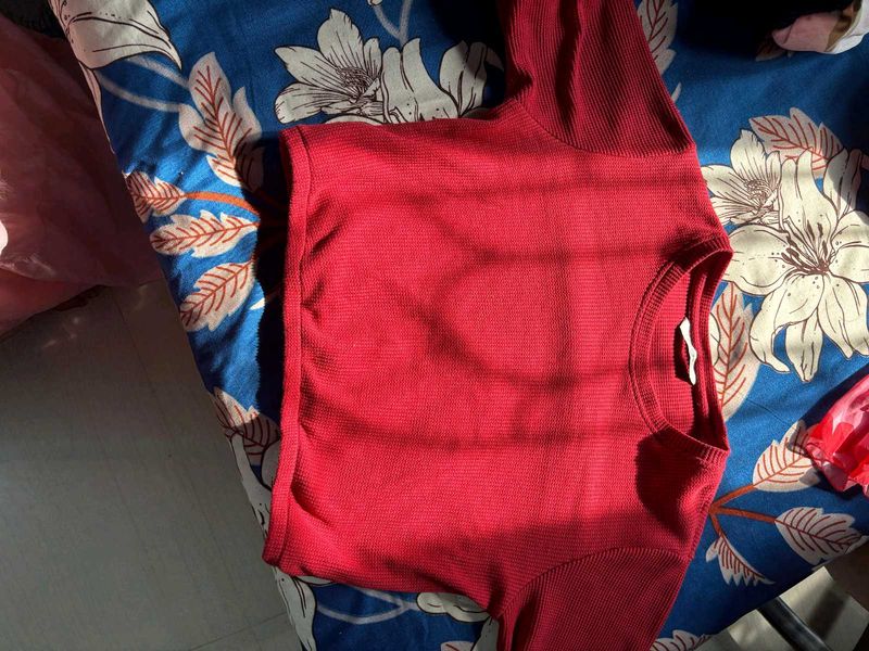 Red Knit Top