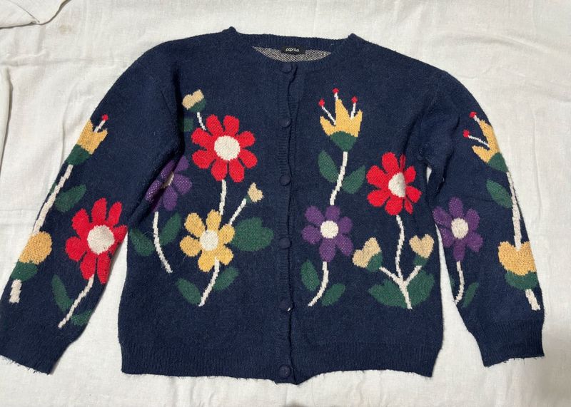 korean Floral chunky  Cardigan -