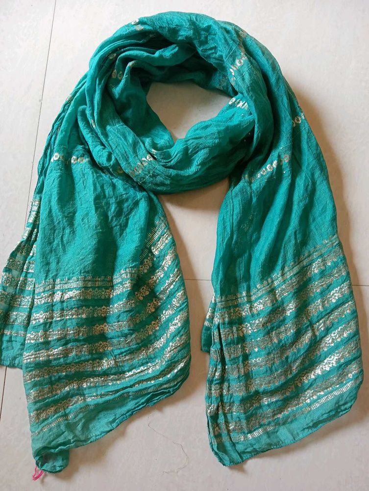Mint+white Dupattas