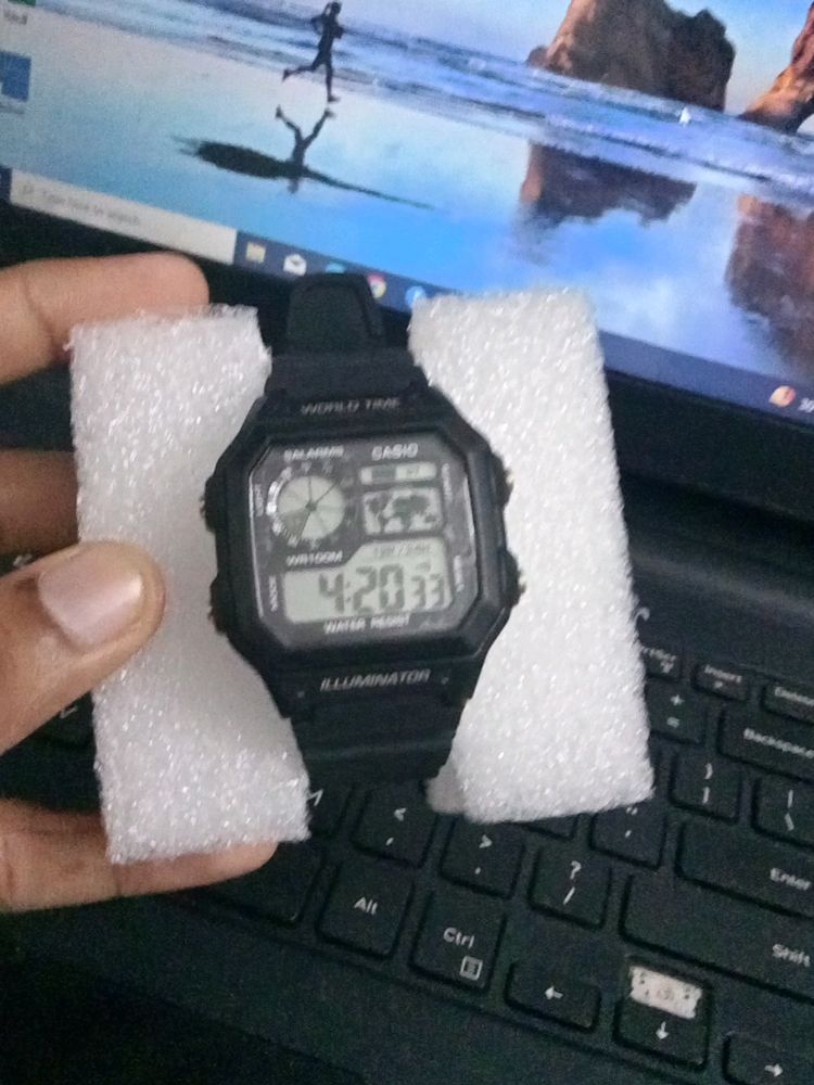 Casio World' Time Leather Strap