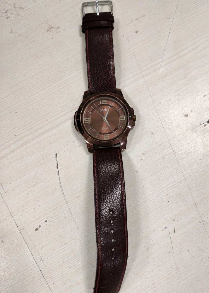 Sonic Brown Strap Analog Watch