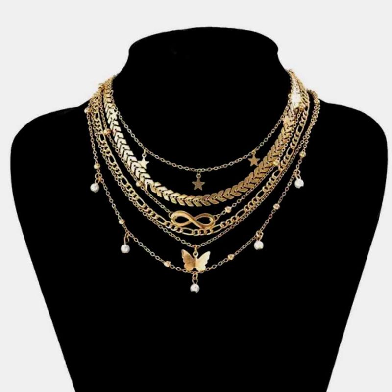 Layered Gold Necklace Set
