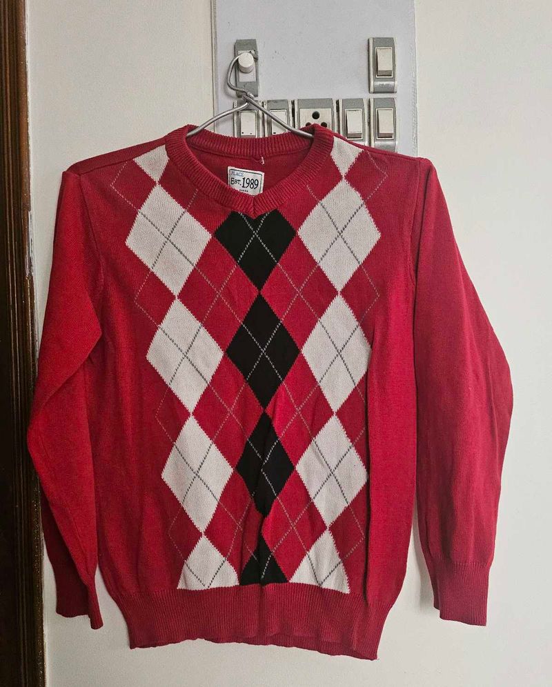 Red Argyle Sweater