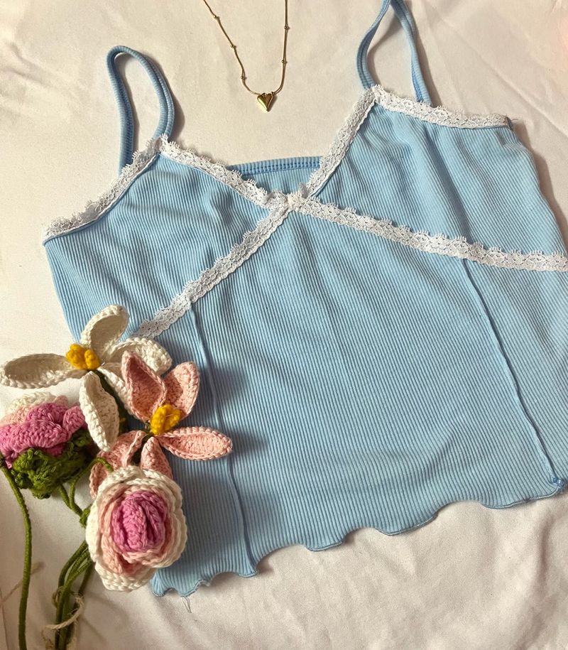 Light Blue Lace Top (S)