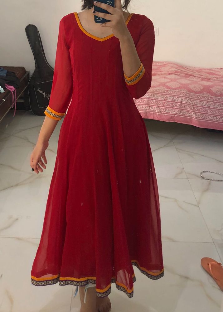 Red Anarkali Kurti