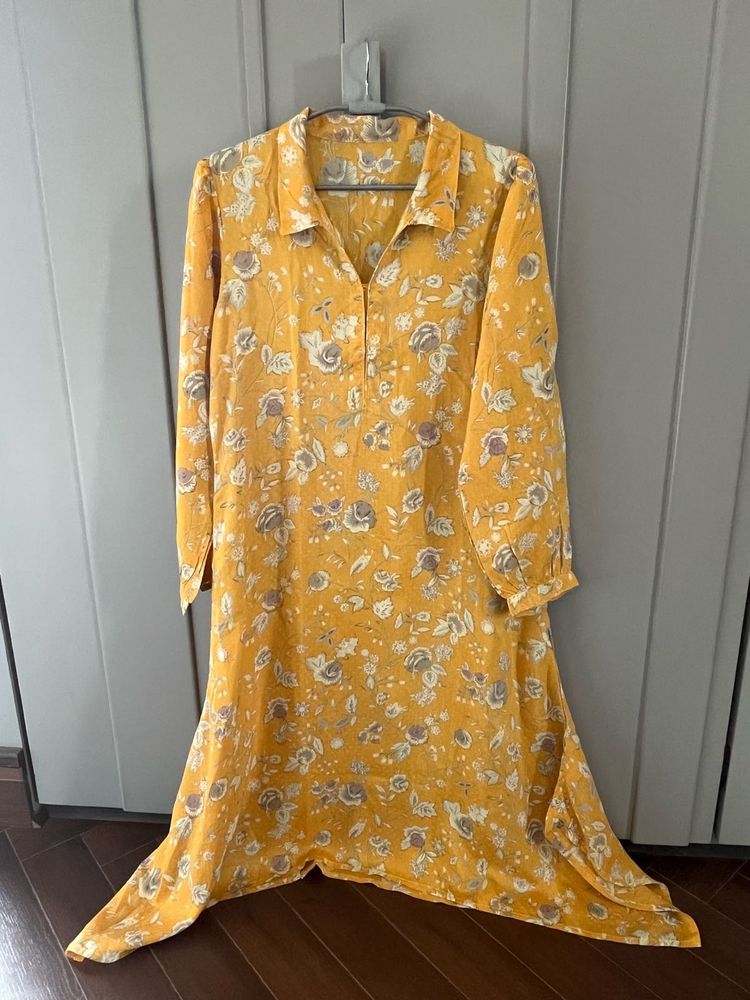 Floral Yellow Kurta