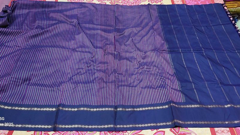 Elegant Vintage Pure Zari Striped Saree