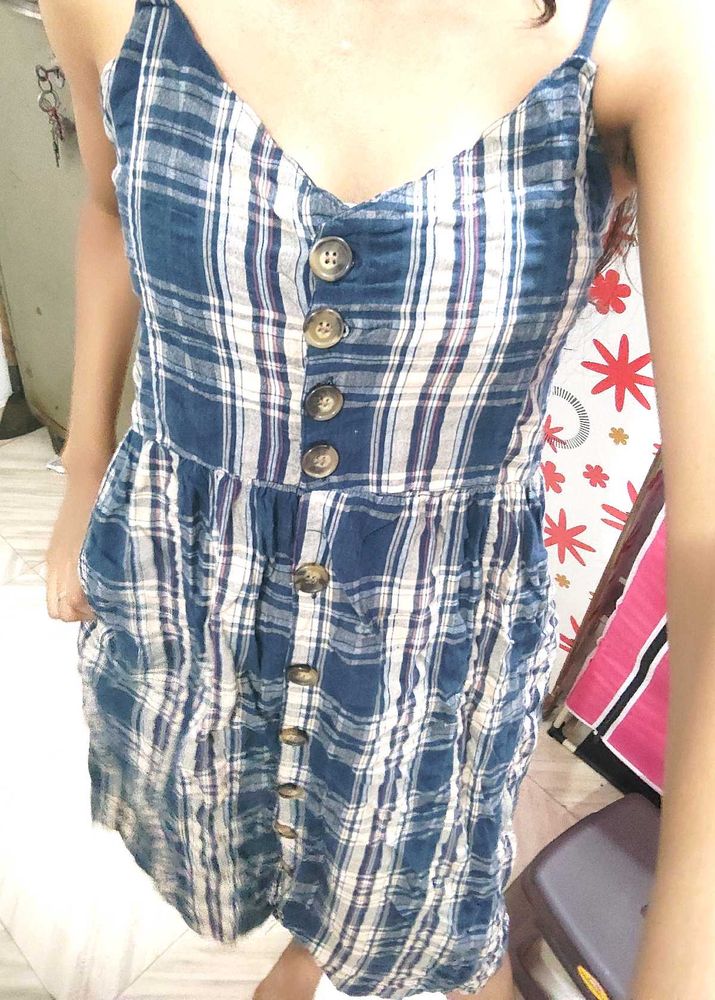 Blue Plaid Sundress ❤️😘