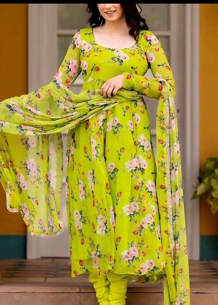 Floral Green Anarkali Kurta Set❤️