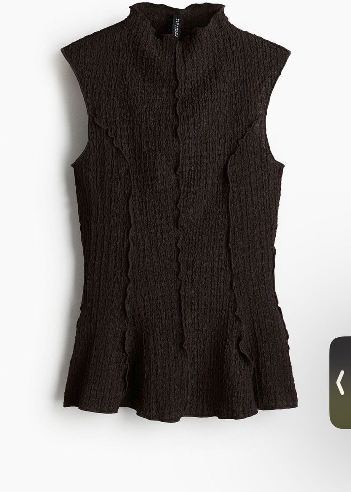 H&amp;M textured peplum top