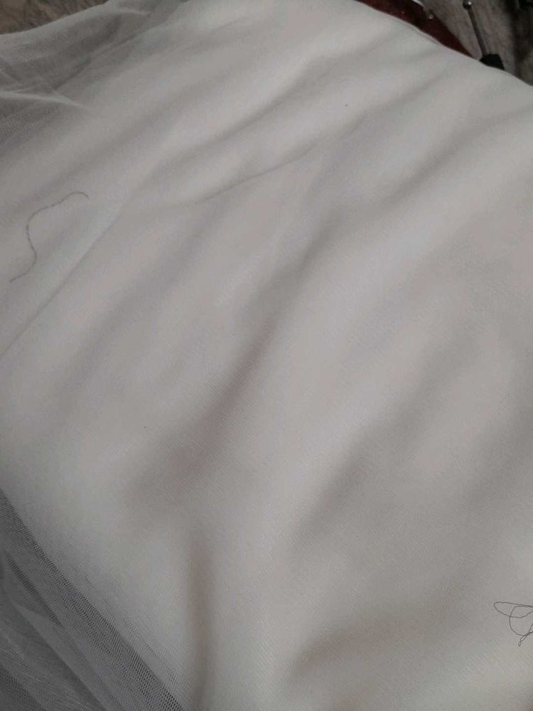 Plain Dyeable White Net Fabric