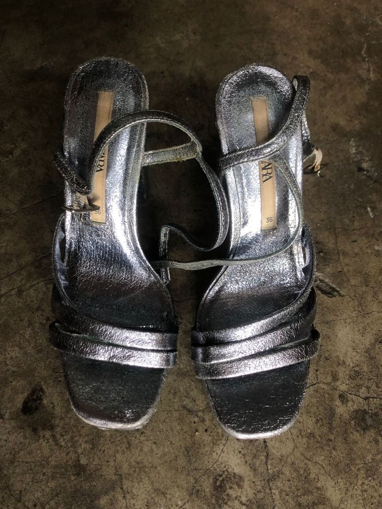 Zara Silver Heels