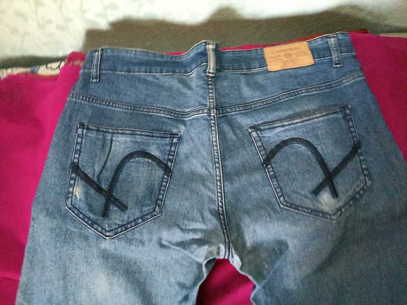 Used Blue Colour Jeans Pant - In Good Condition