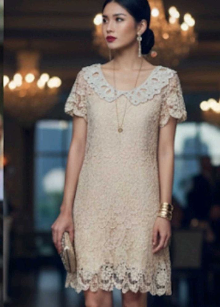 Elegant Lace Peter Pan Collar Dress