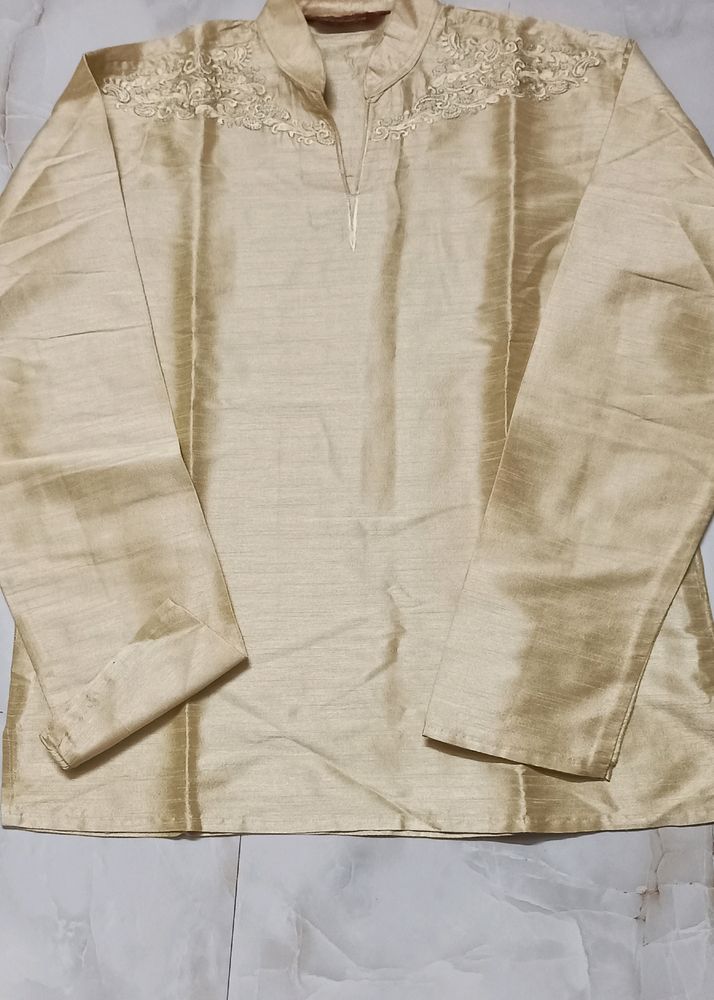 Silk Short Kurta For Mens