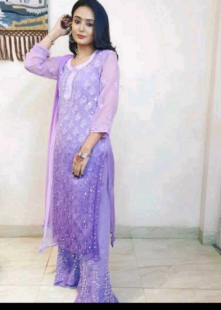 chikankari new ombre suit No Coins