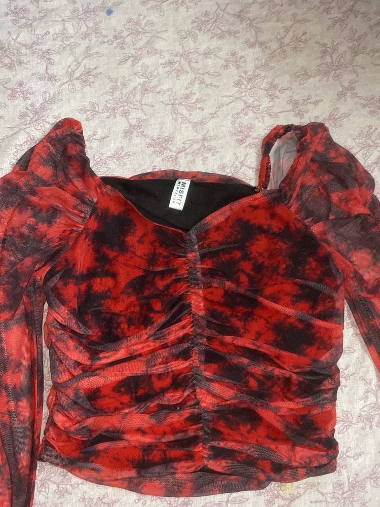 Red Mesh Top ❤️ #meshtop #croptop