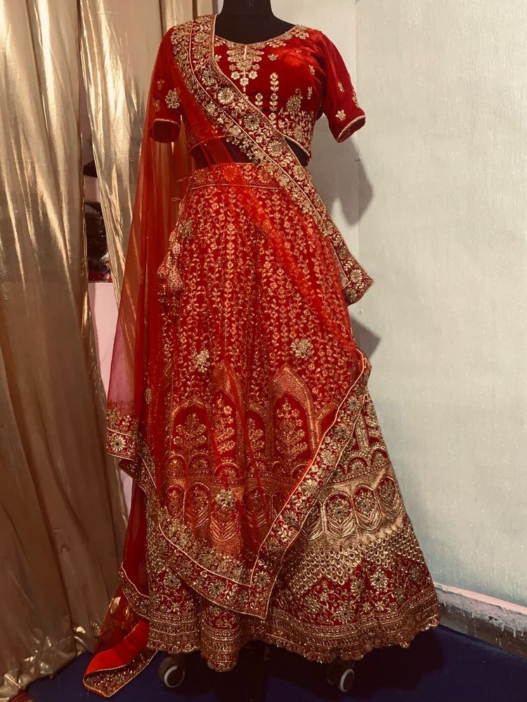 Beautifull Bridal Lenga With Belt 3pcs Set