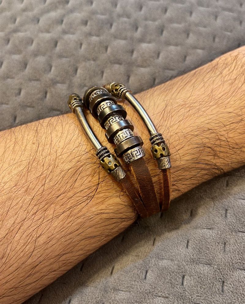 Vulcan Strip Leather Bracelet
