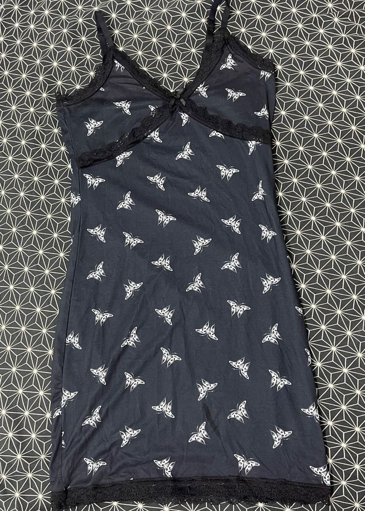 Butterfly Print Slip Dress