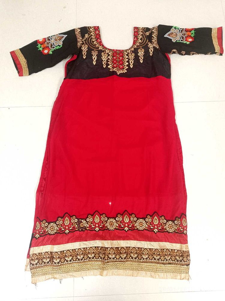 Xl Size Heavy Embroidery Georgette Kurta