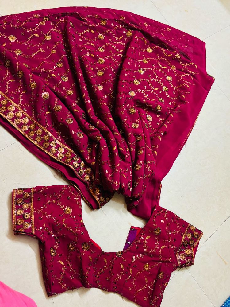 Elegant Embroidered Saree