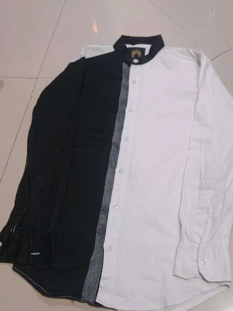 Two-Tone Long Sleeve Button Down