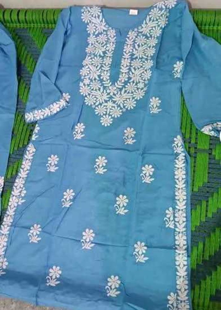 Blue Embroidered Kurta Set