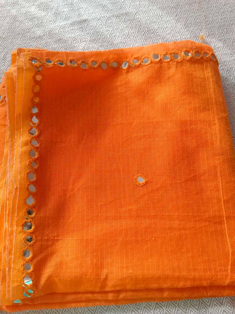 Orange Decorative Fabric with Mirror Detail