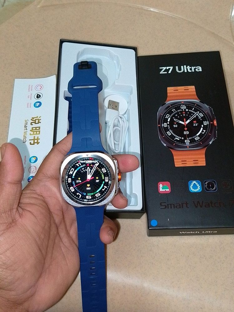Samsung Copy Z7 Ultra Smart Watch Amoled (Blue)
