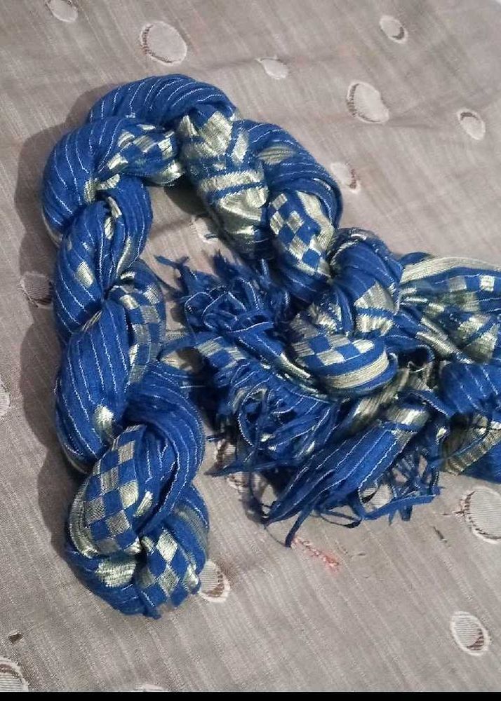 Elegant Blue Dupatta with Silver Detail