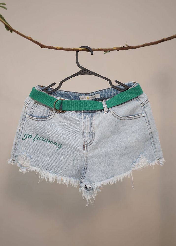 Denim Shorts with Belt