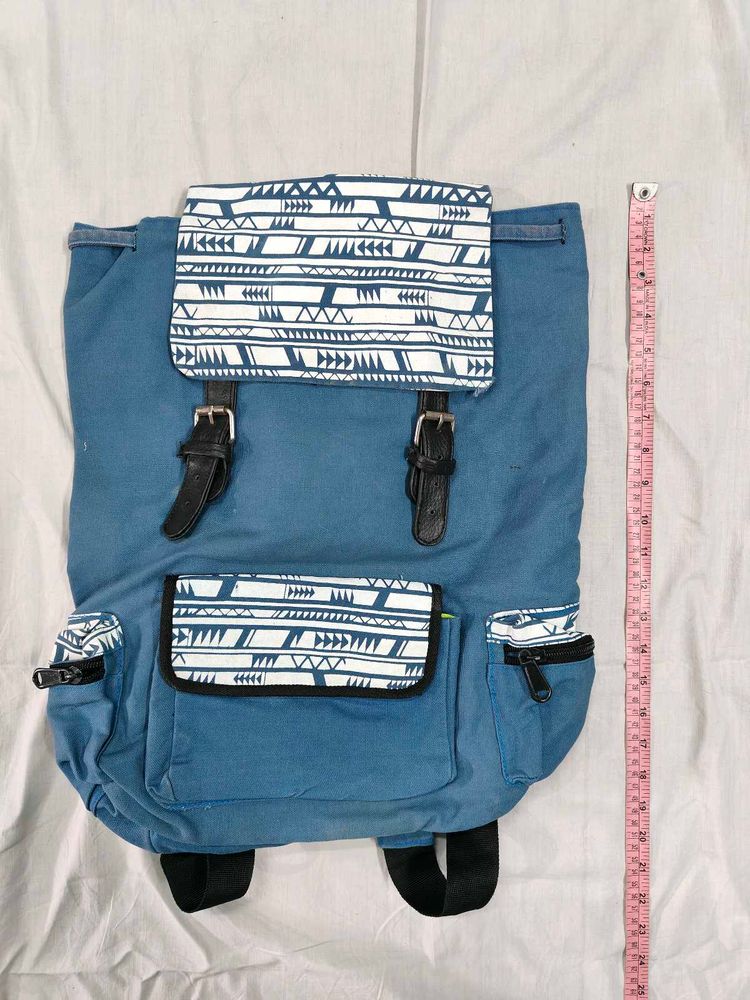 Blue Canvas Backpack