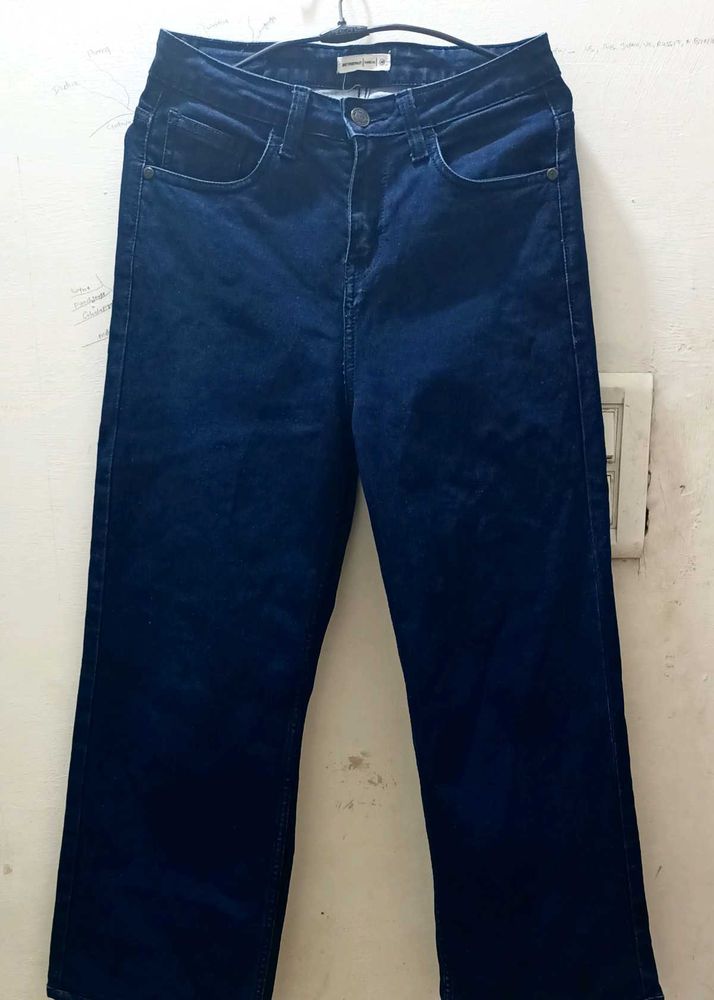 Dark Blue high waist Wide Leg Jeans