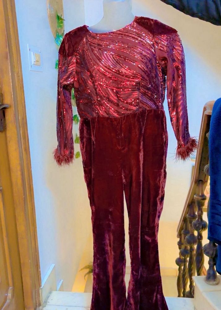 Sequin Velvet Jumpsuit