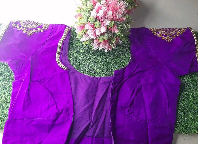 Purple Aariwork Blouse