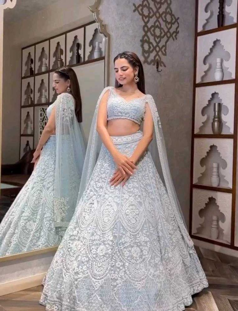 Wedding Special Sequins &amp; Thread Work Lehenga