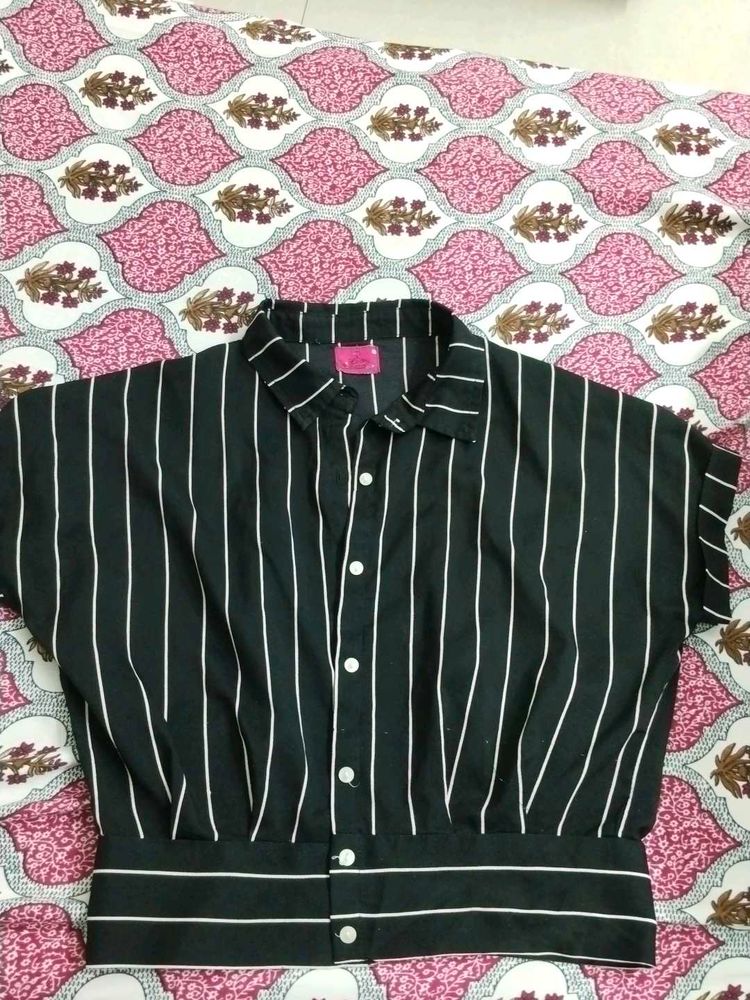 Striped Button-Down Top