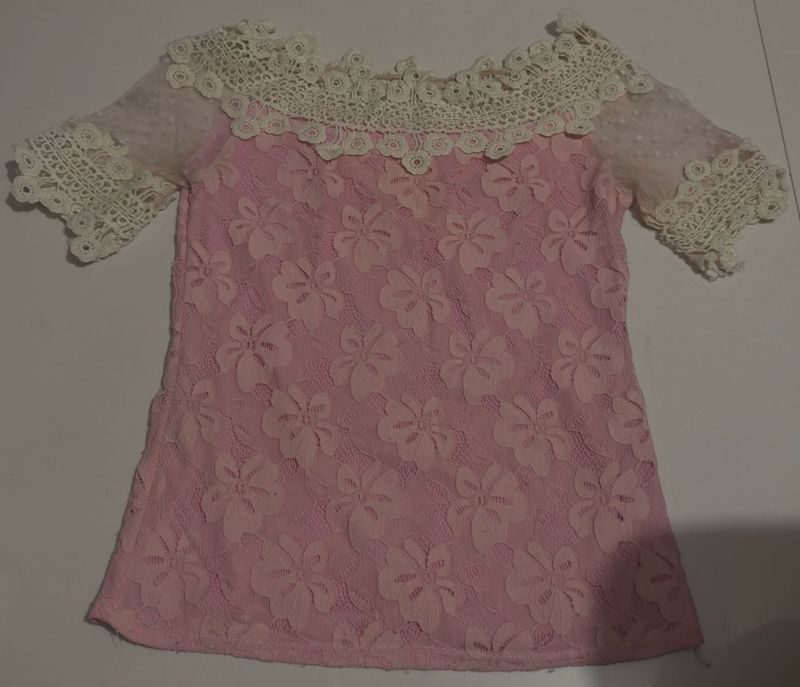 Cute Pink Lace Top