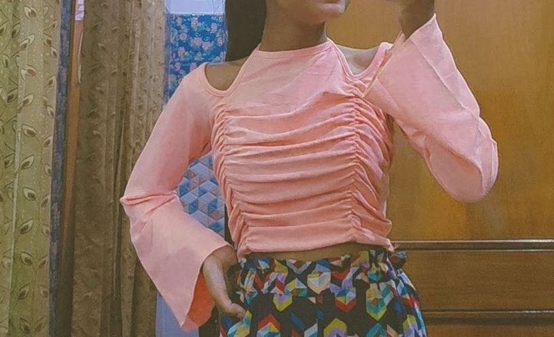 Pink Tie Up Crop Top